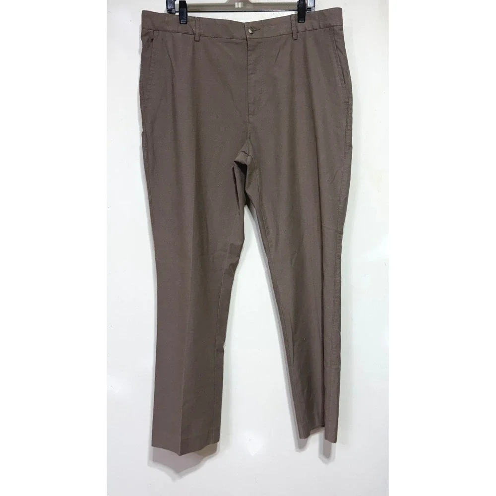 Tori Richard Mens Brown Cotton Tencel Stretch Chino Pants 38x32 Straight Leg